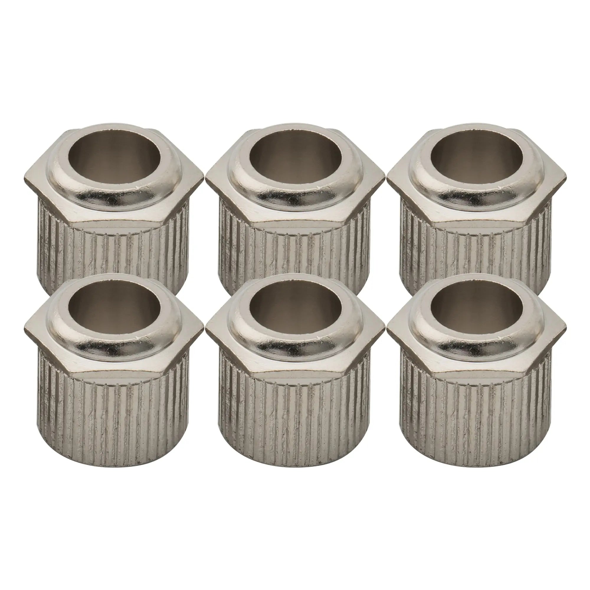 musiclily ultra solid brass 6mm to 10mm vintage to modern sized hex guitar tuner conversion bushings tuning pegs adapter ferrules mx3073 6p, nickel
