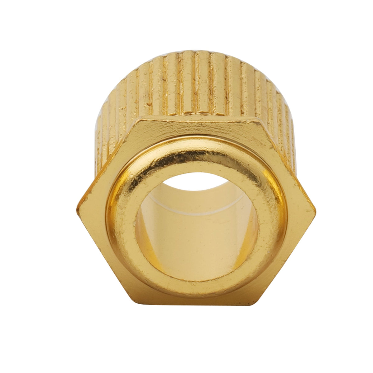 Musiclily Ultra Solid Brass - Casquillos de conversión para afinador de guitarra hexagonal de 1/4 de pulgada a 10 mm, tamaño vintage a moderno, clavijas de afinación, adaptadores de casquillos, juego de 6