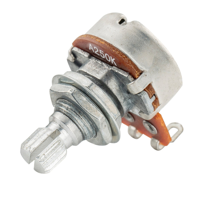 Alpha A250K Mini Pots Metric Split Short Shaft 6.5mm Audio Taper Potentiometers for Electric Guitar Bass (Set of 4)