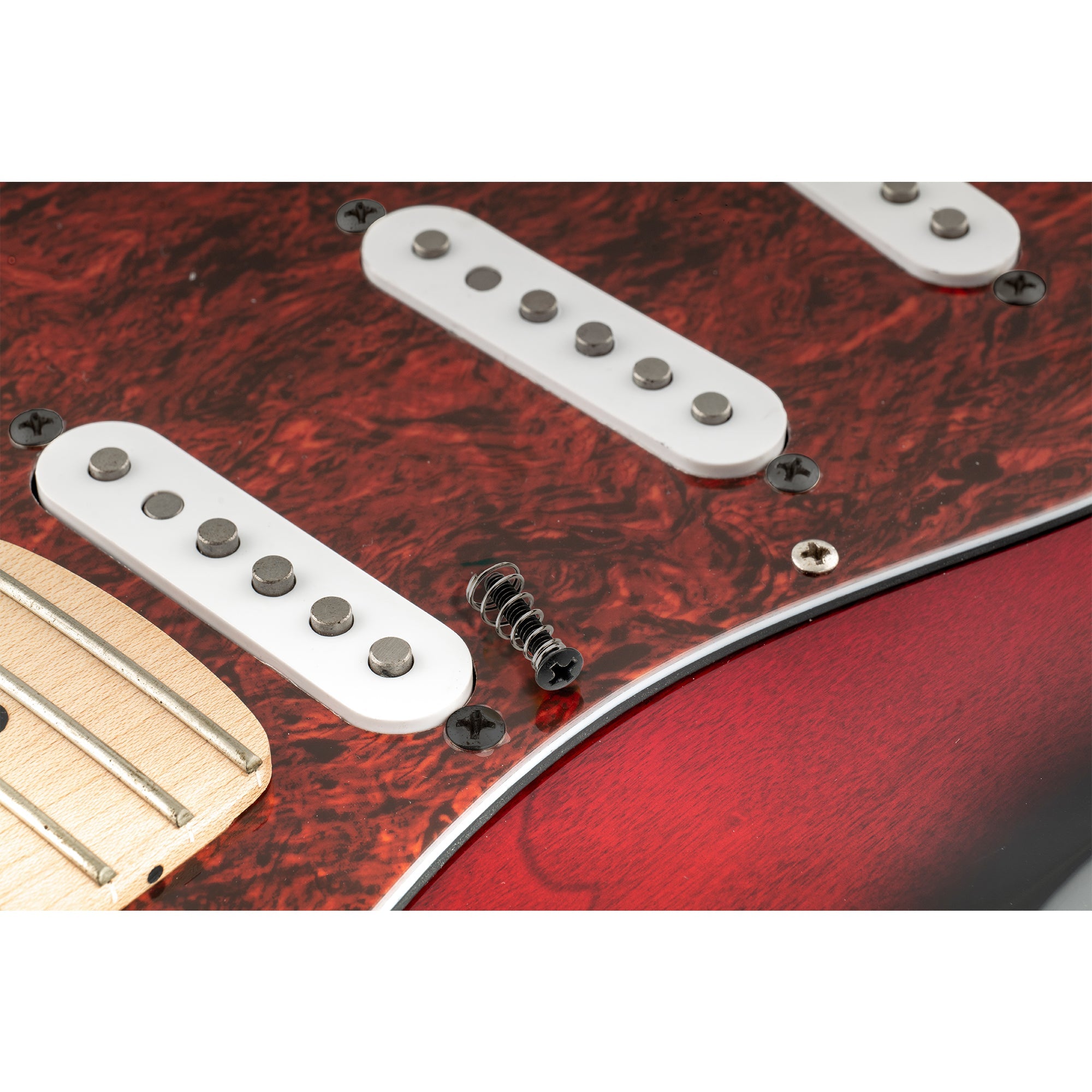 Musiclily Ultra UNC#6-32X3/4 pulgadas - Juego de tornillos y resortes de montaje para pastillas de bobina simple de acero inoxidable para guitarra eléctrica Fender Strat estilo EE. UU./México (6 unidades)