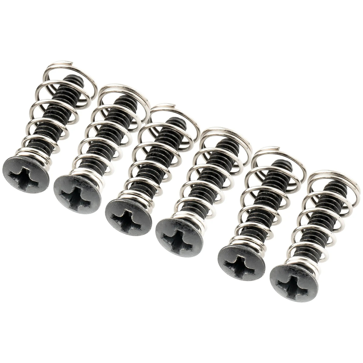 musiclily ultra unc 6 32 3 4 inch stainless steel single coil pickup mounting screws and springs set for usa mexico fender strat style electric guitar mx3087 6m563 6p, black