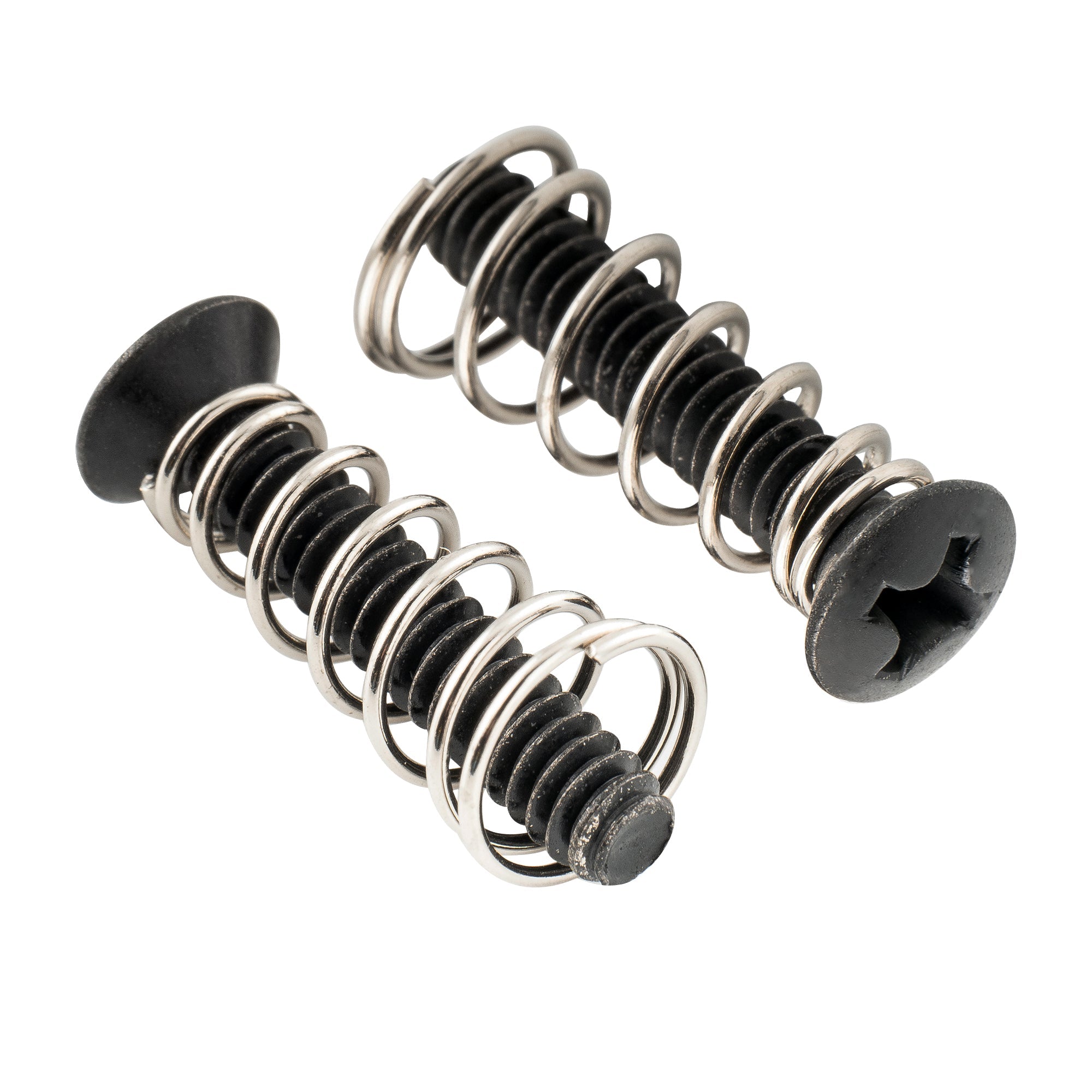 Musiclily Ultra UNC#6-32X3/4 pulgadas - Juego de tornillos y resortes de montaje para pastillas de bobina simple de acero inoxidable para guitarra eléctrica Fender Strat estilo EE. UU./México (6 unidades)