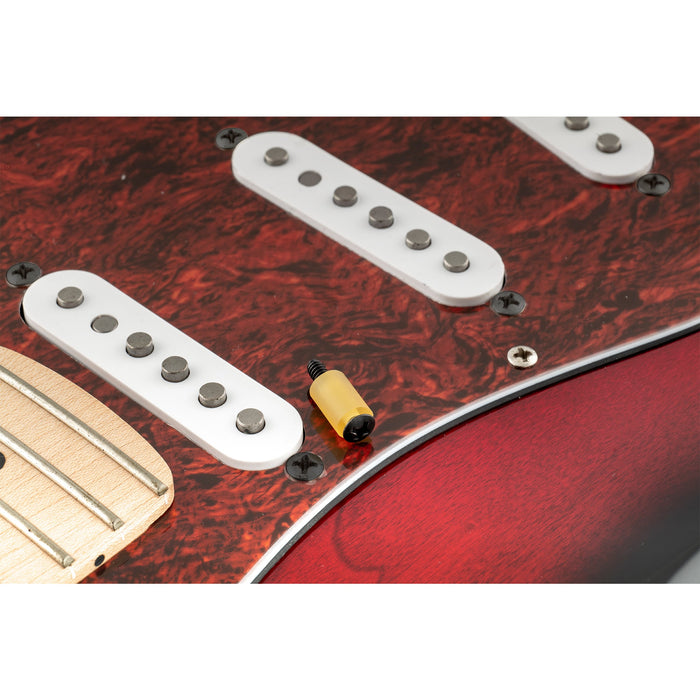 Musiclily Ultra UNC#6-32X3/4 Zoll Edelstahl-Single-Coil-Tonabnehmer-Befestigungsschrauben und Gummischlauch-Set für USA/Mexiko Fender Strat Style E-Gitarre, 6er-Set