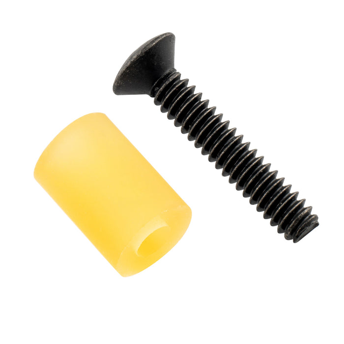 Musiclily Ultra UNC#6-32X3/4 Zoll Edelstahl-Single-Coil-Tonabnehmer-Befestigungsschrauben und Gummischlauch-Set für USA/Mexiko Fender Strat Style E-Gitarre, 6er-Set