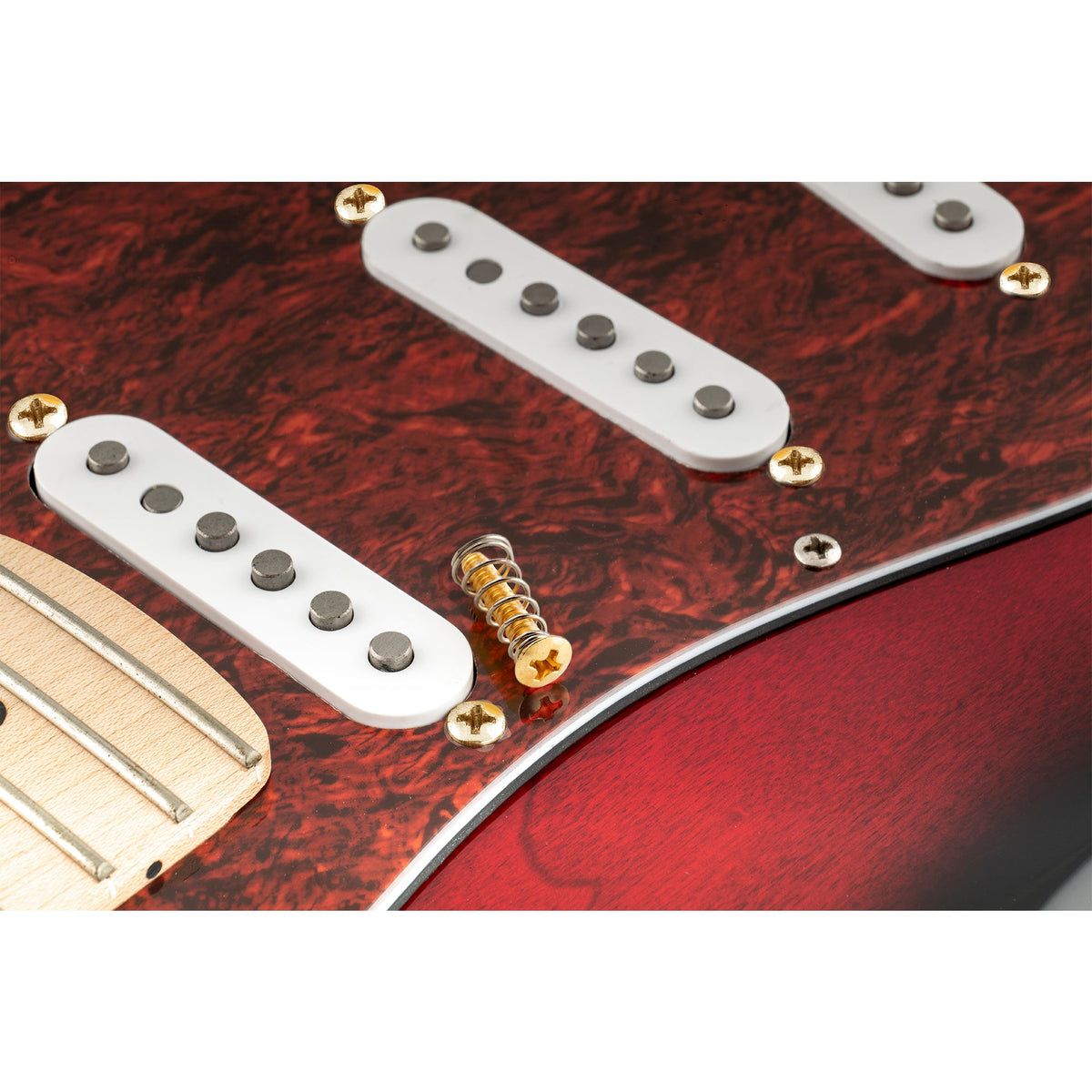 Musiclily Ultra UNC#6-32X3/4 pulgadas - Juego de tornillos y resortes de montaje para pastillas de bobina simple de acero inoxidable para guitarra eléctrica Fender Strat estilo EE. UU./México (6 unidades)