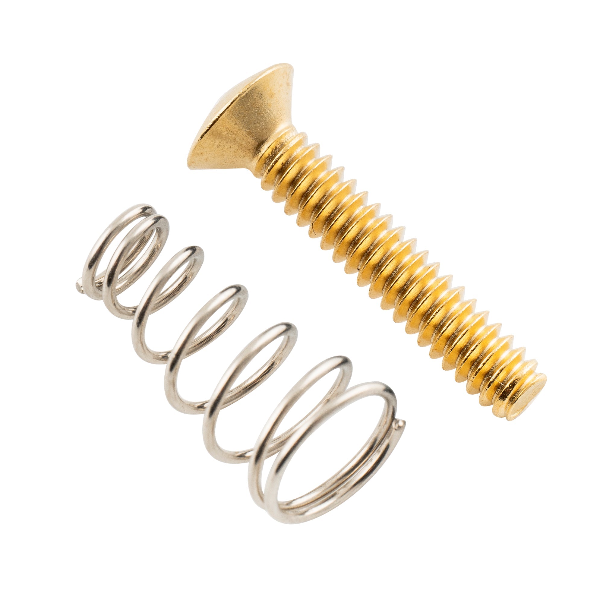 Musiclily Ultra UNC#6-32X3/4 pulgadas - Juego de tornillos y resortes de montaje para pastillas de bobina simple de acero inoxidable para guitarra eléctrica Fender Strat estilo EE. UU./México (6 unidades)