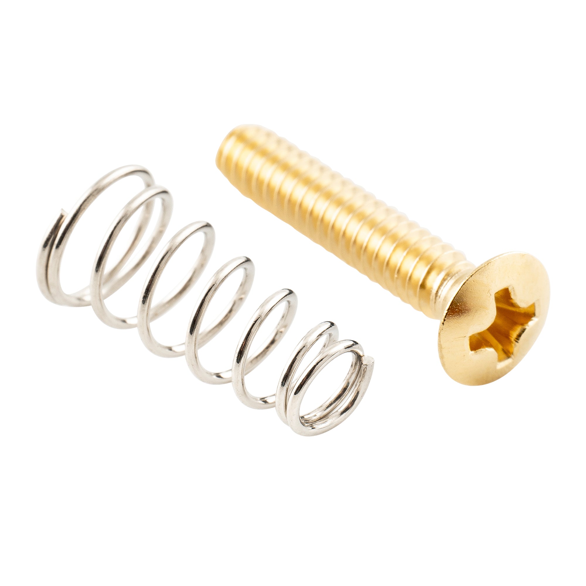 Musiclily Ultra UNC#6-32X3/4 pulgadas - Juego de tornillos y resortes de montaje para pastillas de bobina simple de acero inoxidable para guitarra eléctrica Fender Strat estilo EE. UU./México (6 unidades)