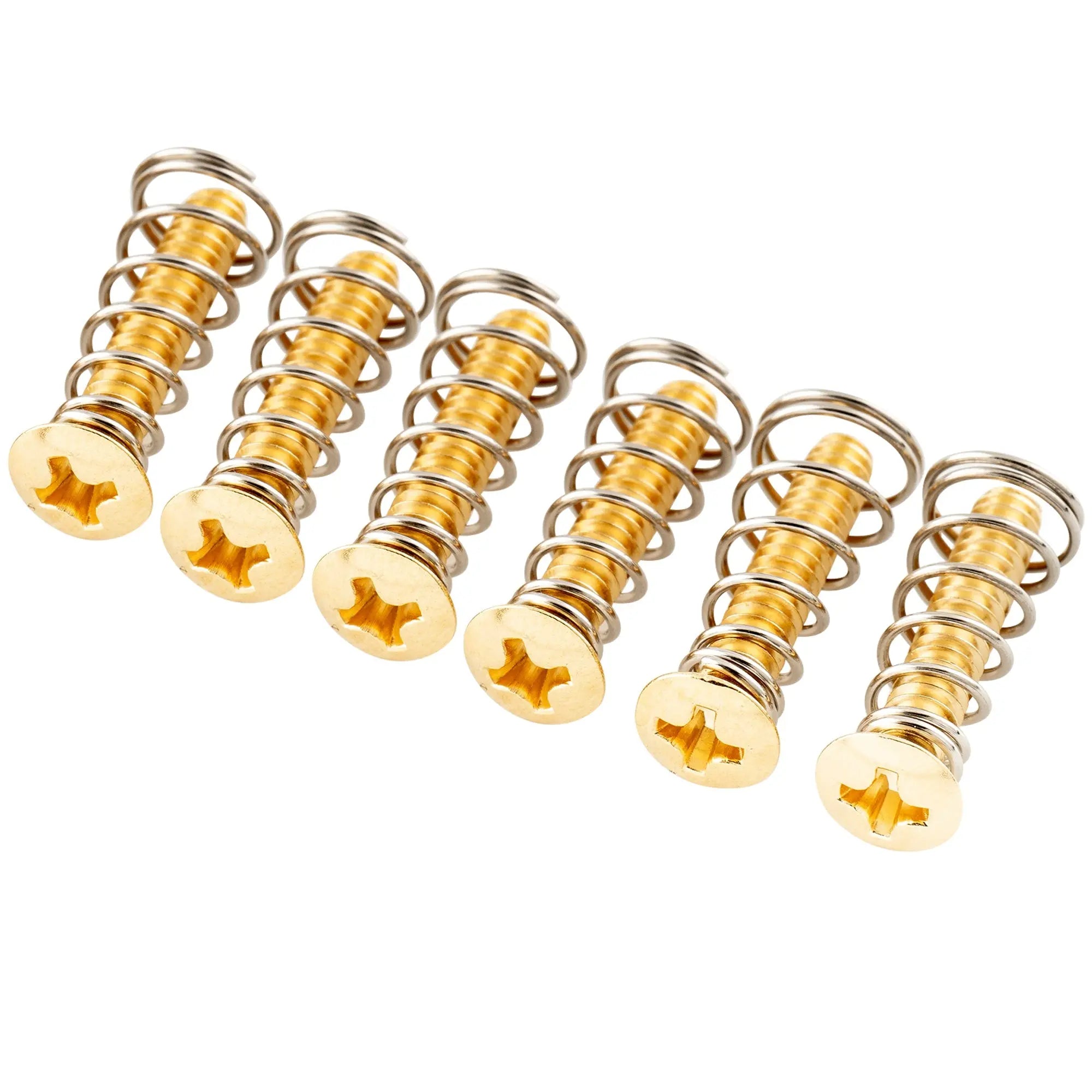 musiclily ultra unc 6 32 3 4 inch stainless steel single coil pickup mounting screws and springs set for usa mexico fender strat style electric guitar mx3087 6m563 6p, gold