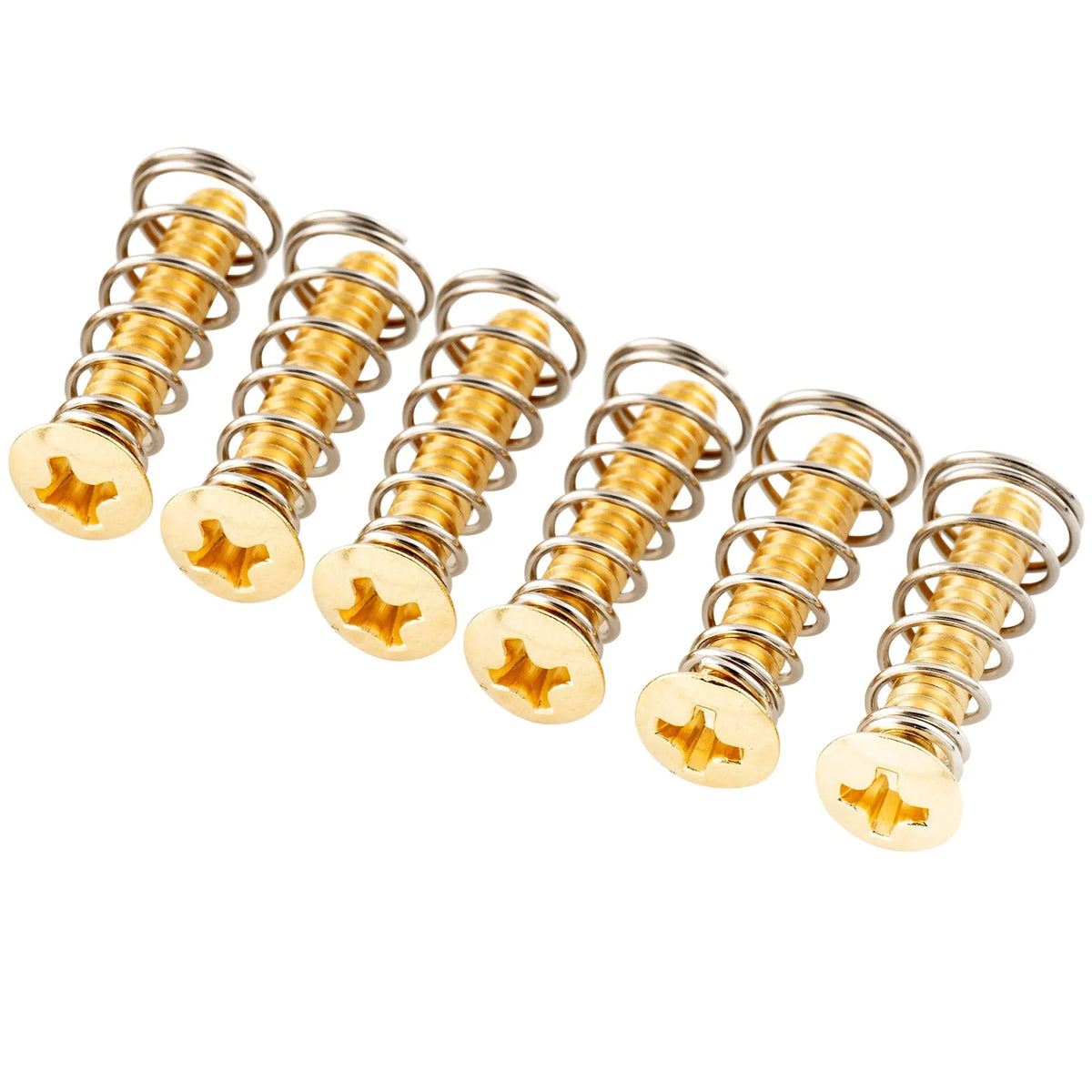 musiclily ultra unc 6 32 3 4 inch stainless steel single coil pickup mounting screws and springs set for usa mexico fender strat style electric guitar mx3087 6m563 6p, gold