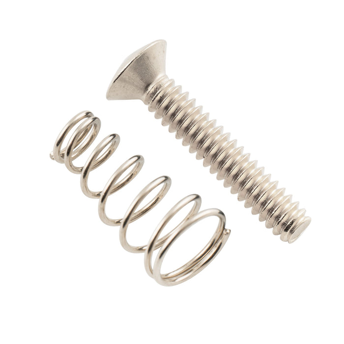 Musiclily Ultra UNC#6-32X3/4 Zoll Edelstahl-Single-Coil-Tonabnehmer-Befestigungsschrauben und Federn-Set für USA/Mexiko Fender Strat Style E-Gitarre, 2er-Set