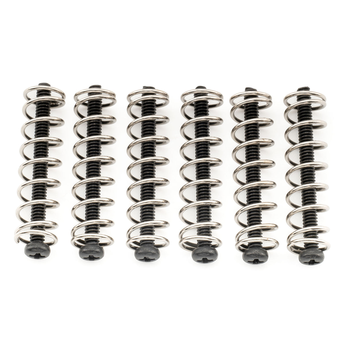 musiclily ultra unc 3 48x1 1 inch stainless steel humbucker pickup mounting screws and steel springs set for american made electric guitar mx3088 6mx3455 6p, black