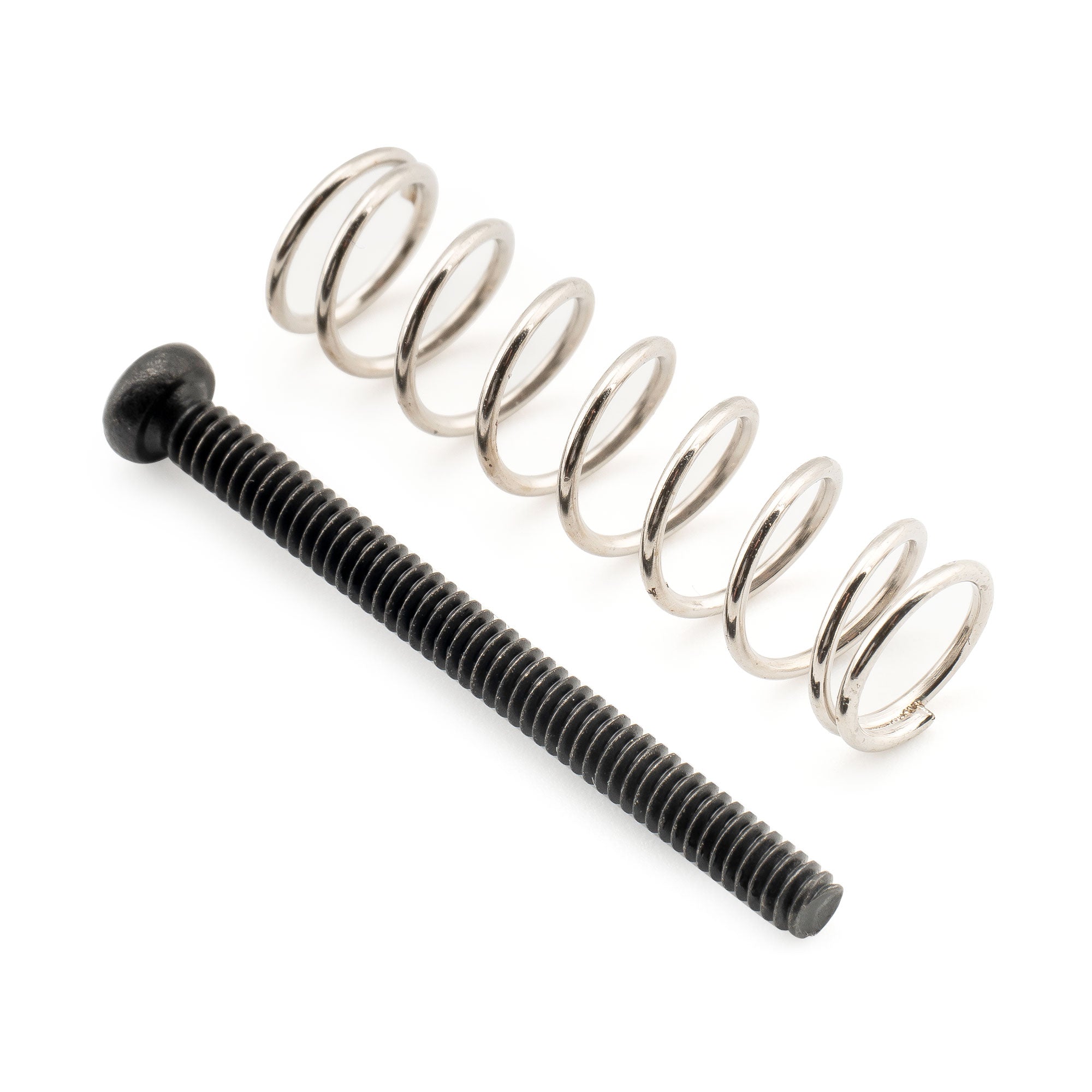 Musiclily Ultra UNC#3-48X1.1 pulgadas - Juego de 6 tornillos de montaje y resortes de acero para pastillas humbucker de acero inoxidable para guitarra eléctrica estadounidense
