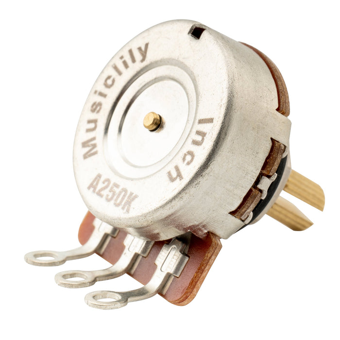 Musiclily Pro HD A250K Pots Brass Short Split Shaft 1/4 Inch Audio Taper Potentiometers for Electric Guitar Bass (Set of 10)