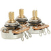 musiclily pro hd a250k b250k full brass inch size fine 24 spline split short shaft pots audio linear taper potentiometers for electric guitar bass mx3090 2mx3091