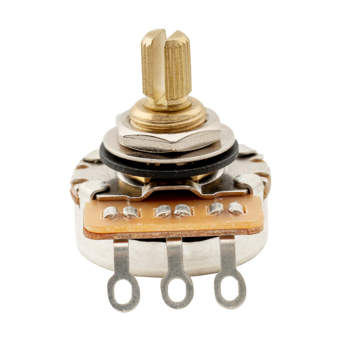 Оптовый Musiclily Pro HD A250K потенциометр с полностью латунным валом дюймового размера, мелким разрезным коротким валом на 24 шлица, аудиохарактеристика, для электрогитары и бас-гитары