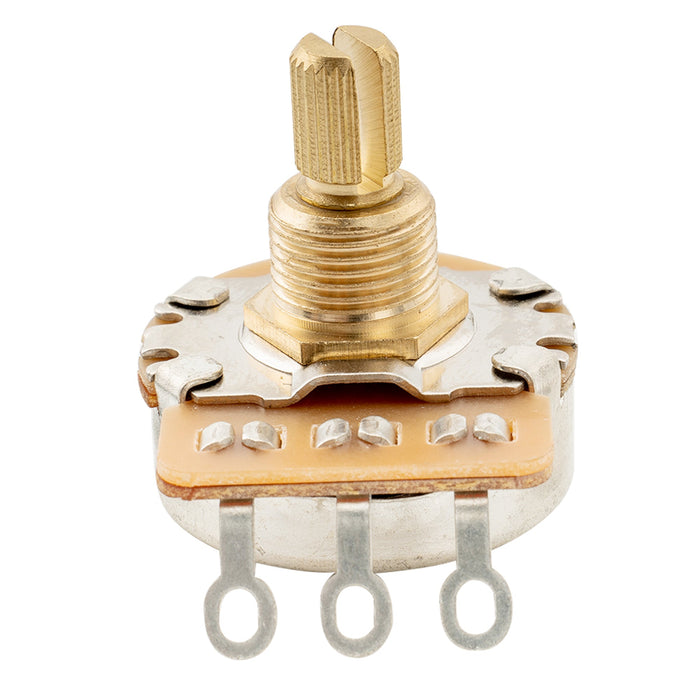 Musiclily Pro HD B250K Pots Brass Short Split Shaft 1/4 Inch Linear Taper Potentiometers for Electric Guitar Bass (Set of 10)