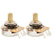 musiclily pro hd a250k full brass 1 4 inch solid short shaft pot audio taper potentiometers for electric guitar bass mx3092, 2 pcs