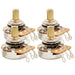 musiclily pro hd a250k full brass 1 4 inch solid short shaft pot audio taper potentiometers for electric guitar bass mx3092, 4 pcs
