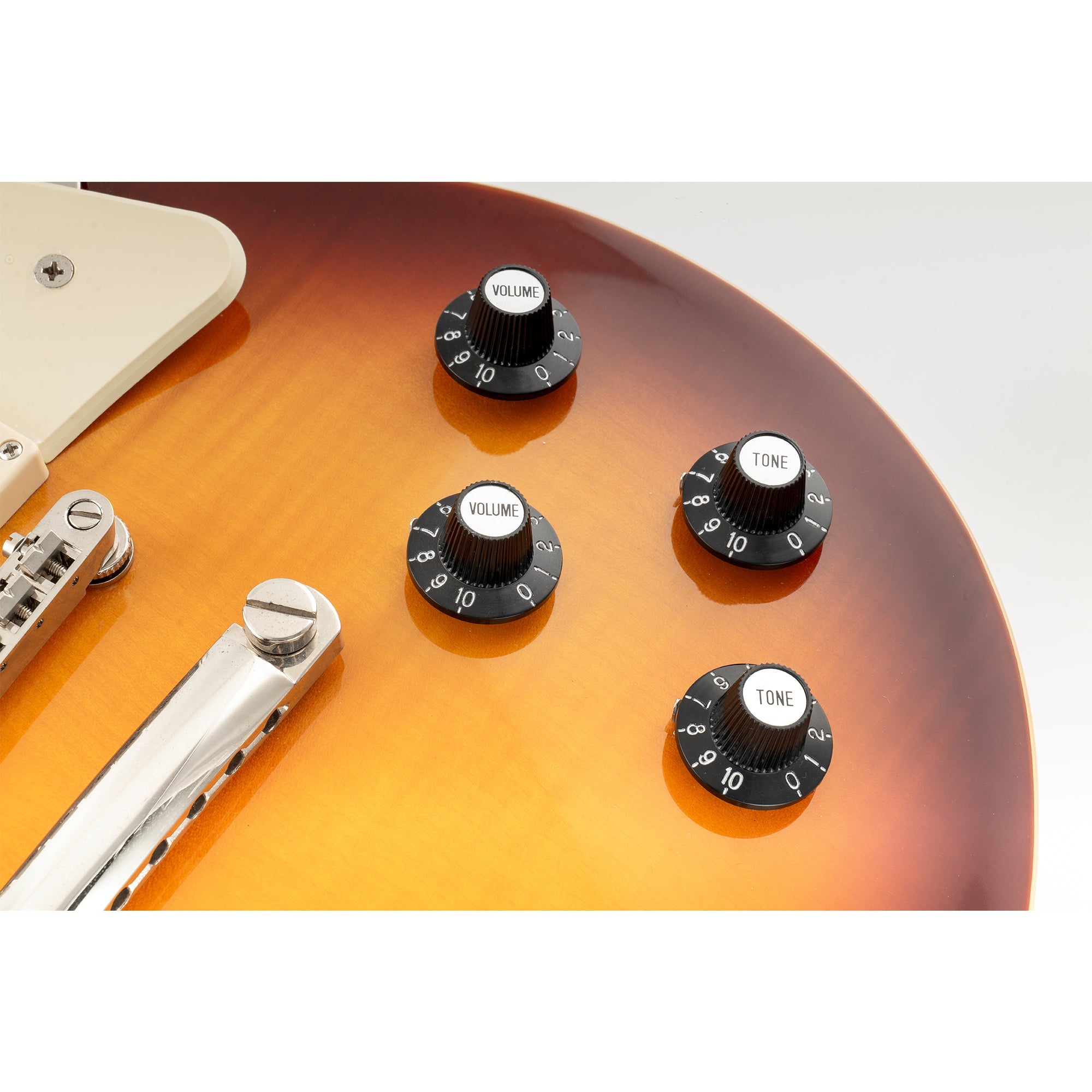 Musiclily Pro Fein 24 Splines Hexenhut-Knöpfe Top-Hut-Knöpfe Ton- und Lautstärkereglerknöpfe für E-Gitarre, Bass, Verstärker, Effektpedal, Set von 2T2V