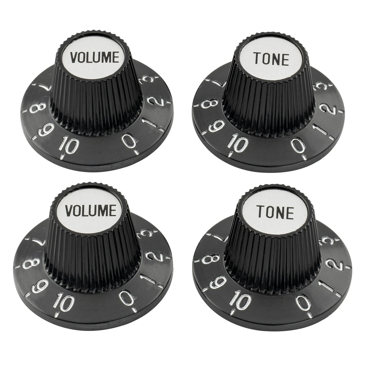 musiclily pro fine 24 splines witch hat knobs top hat knobs tone volume control knobs for electric guitar bass amplifier effect pedal 2 pcst2v mx3145 2mx3146 2p, black