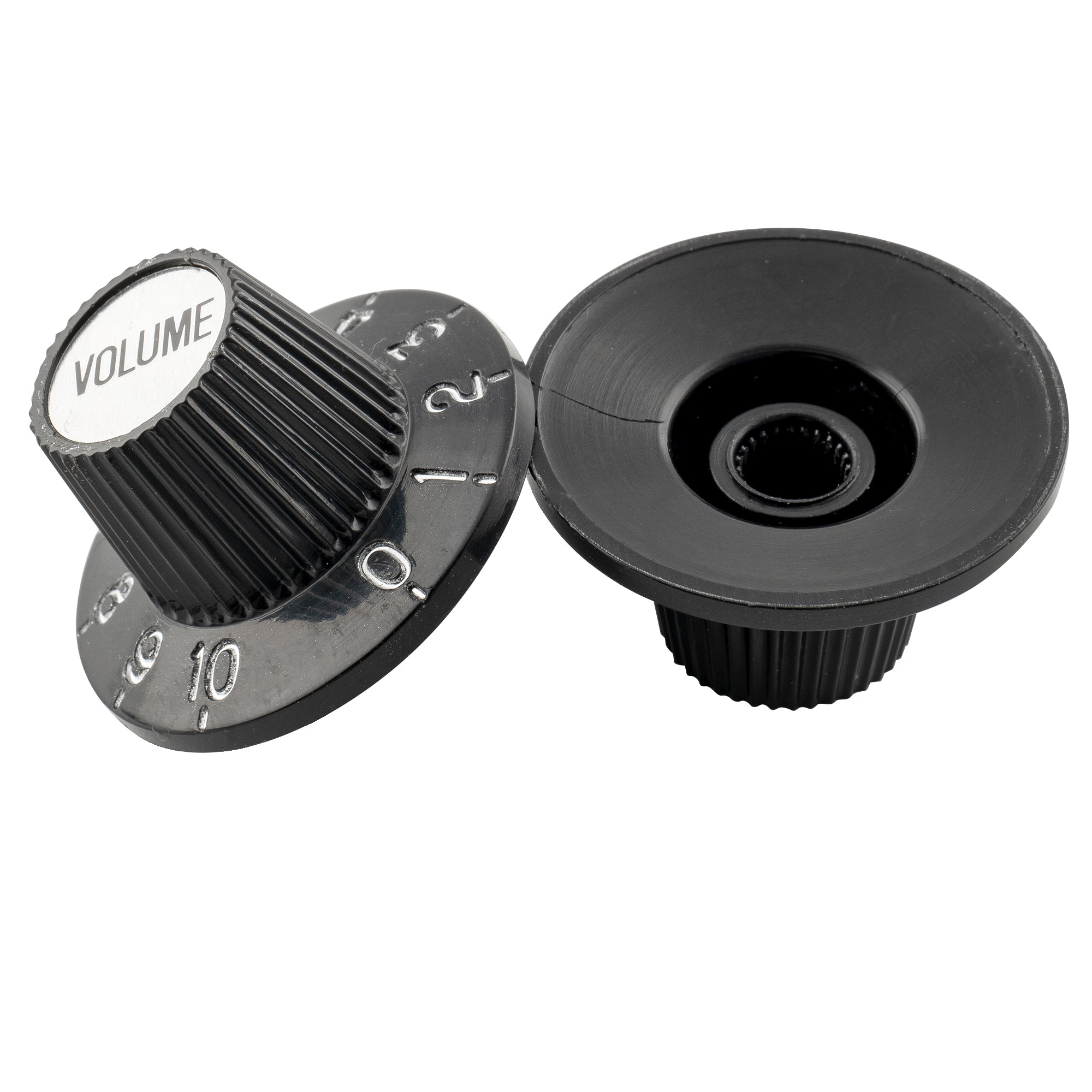 Musiclily Pro Fein 24 Splines Hexenhut-Knöpfe Top-Hut-Knöpfe Ton- und Lautstärkereglerknöpfe für E-Gitarre, Bass, Verstärker, Effektpedal, Set von 2T2V