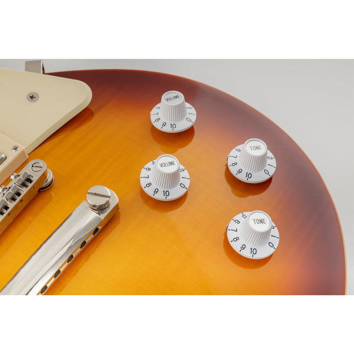 Musiclily Pro Fein 24 Splines Hexenhut-Knöpfe Top-Hut-Knöpfe Ton- und Lautstärkereglerknöpfe für E-Gitarre, Bass, Verstärker, Effektpedal, Set von 2T2V