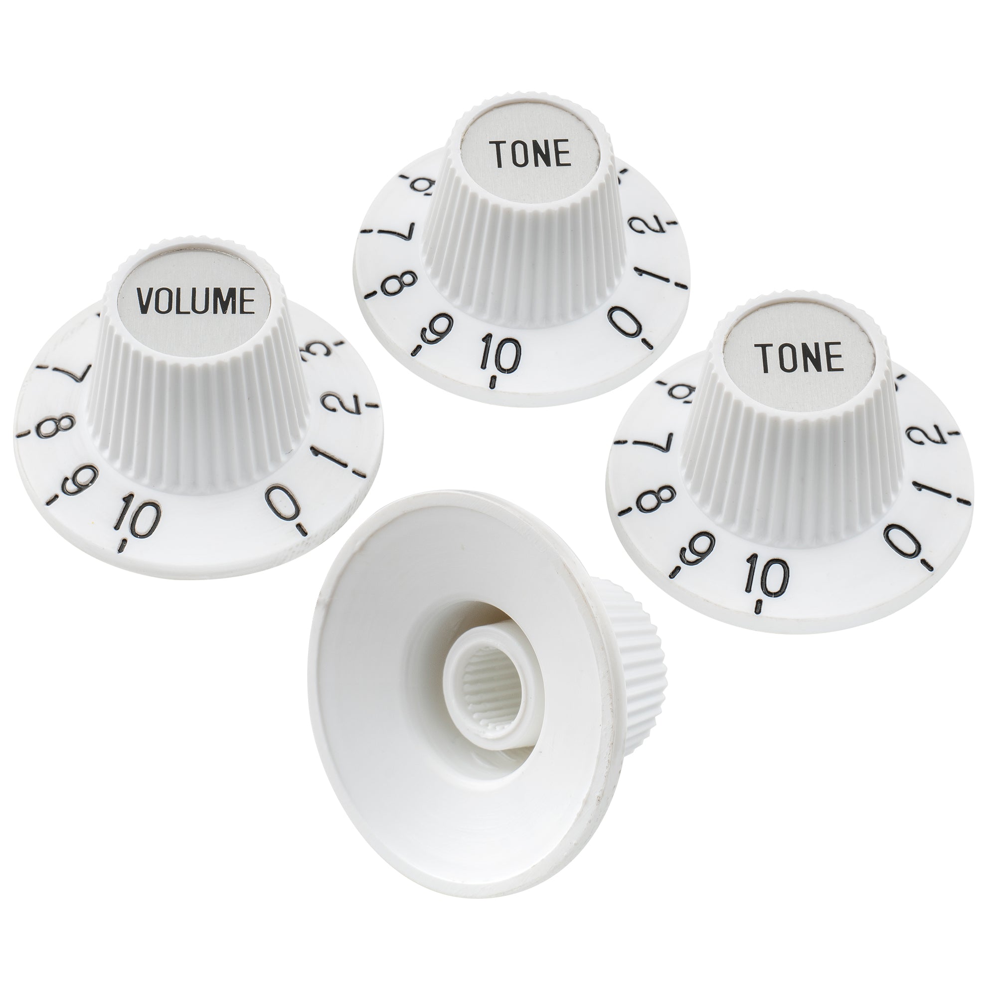 Musiclily Pro Fein 24 Splines Hexenhut-Knöpfe Top-Hut-Knöpfe Ton- und Lautstärkereglerknöpfe für E-Gitarre, Bass, Verstärker, Effektpedal, Set von 2T2V