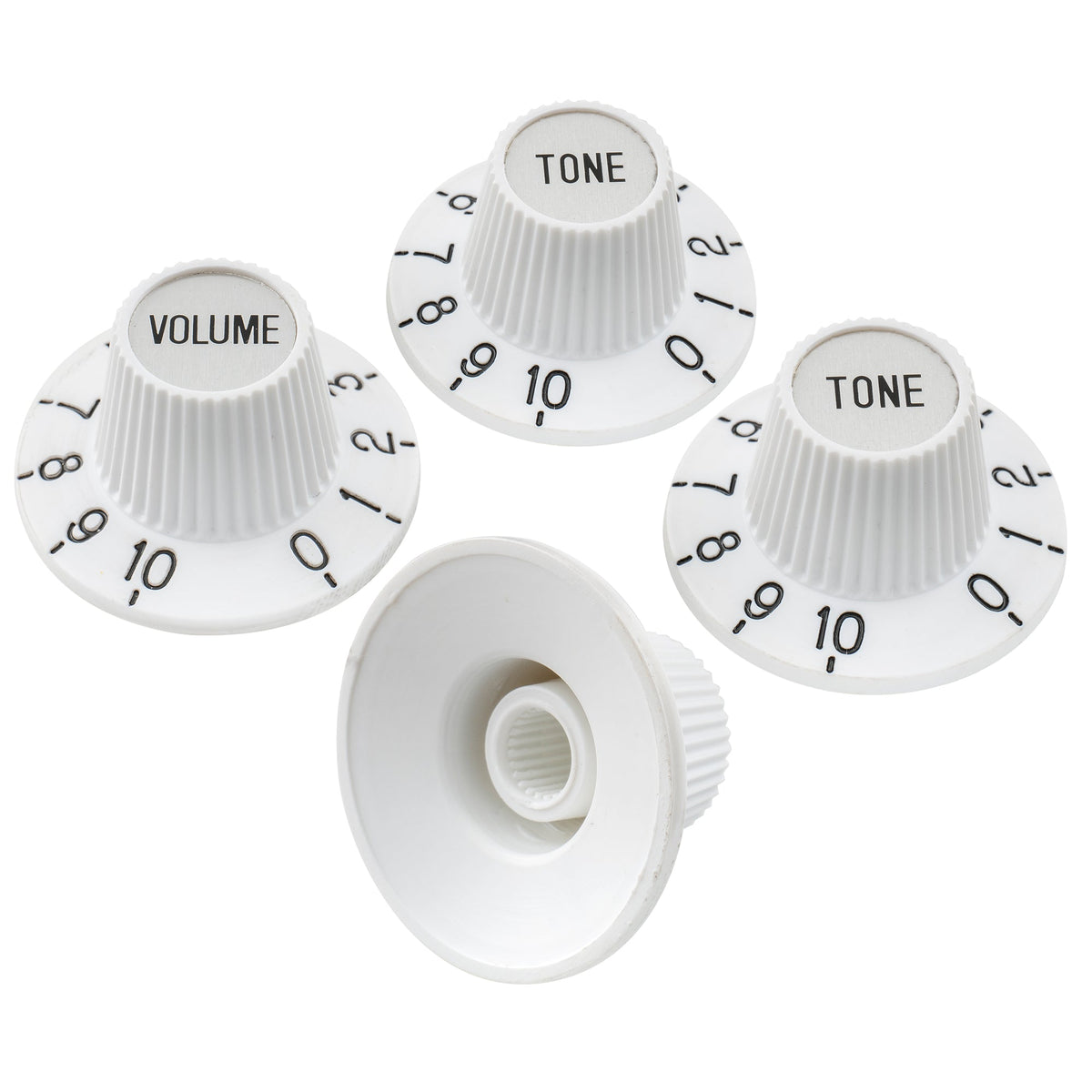 Musiclily Pro Fein 24 Splines Hexenhut-Knöpfe Top-Hut-Knöpfe Ton- und Lautstärkereglerknöpfe für E-Gitarre, Bass, Verstärker, Effektpedal, Set von 2T2V