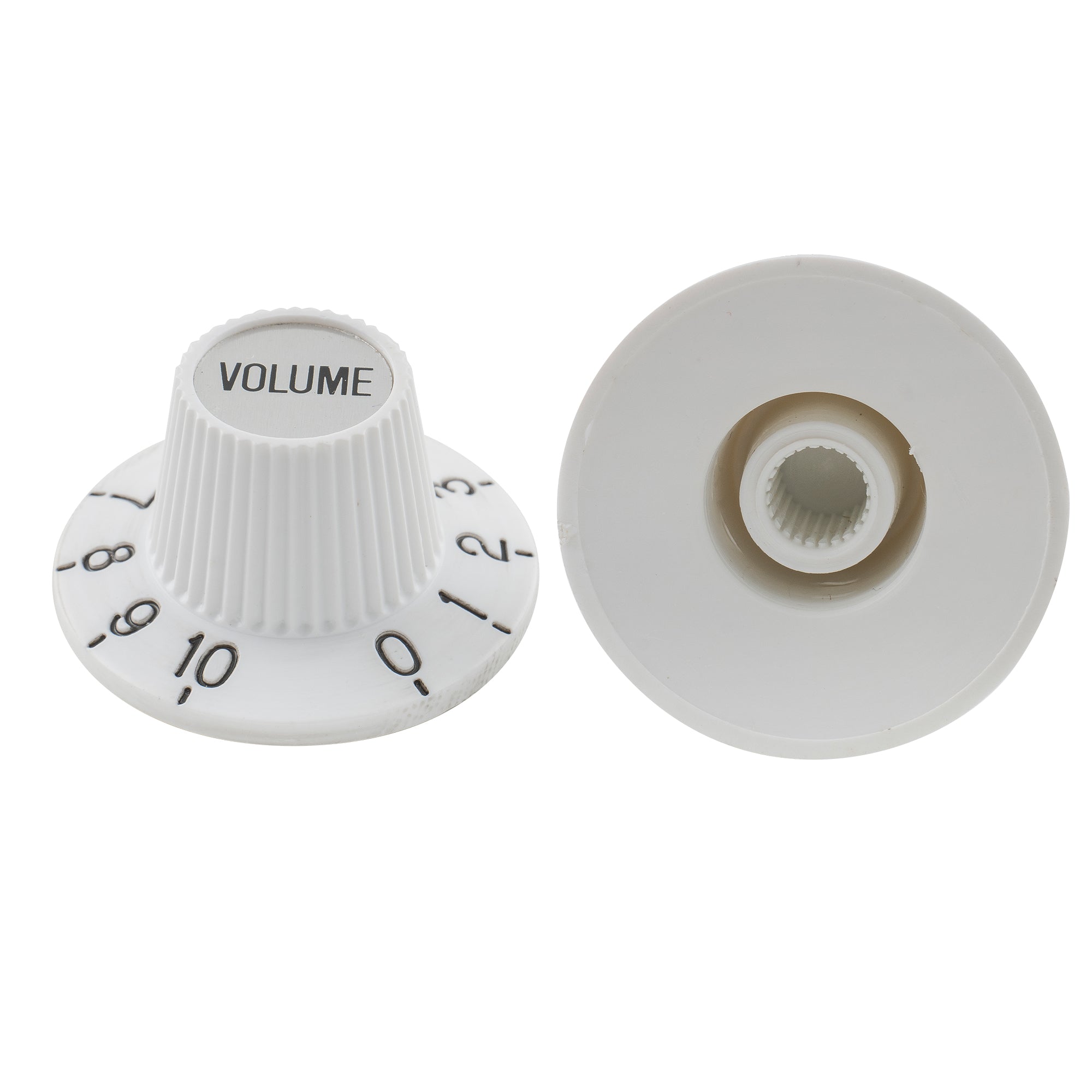 Musiclily Pro Fein 24 Splines Hexenhut-Knöpfe Top-Hut-Knöpfe Ton- und Lautstärkereglerknöpfe für E-Gitarre, Bass, Verstärker, Effektpedal, Set von 2T2V