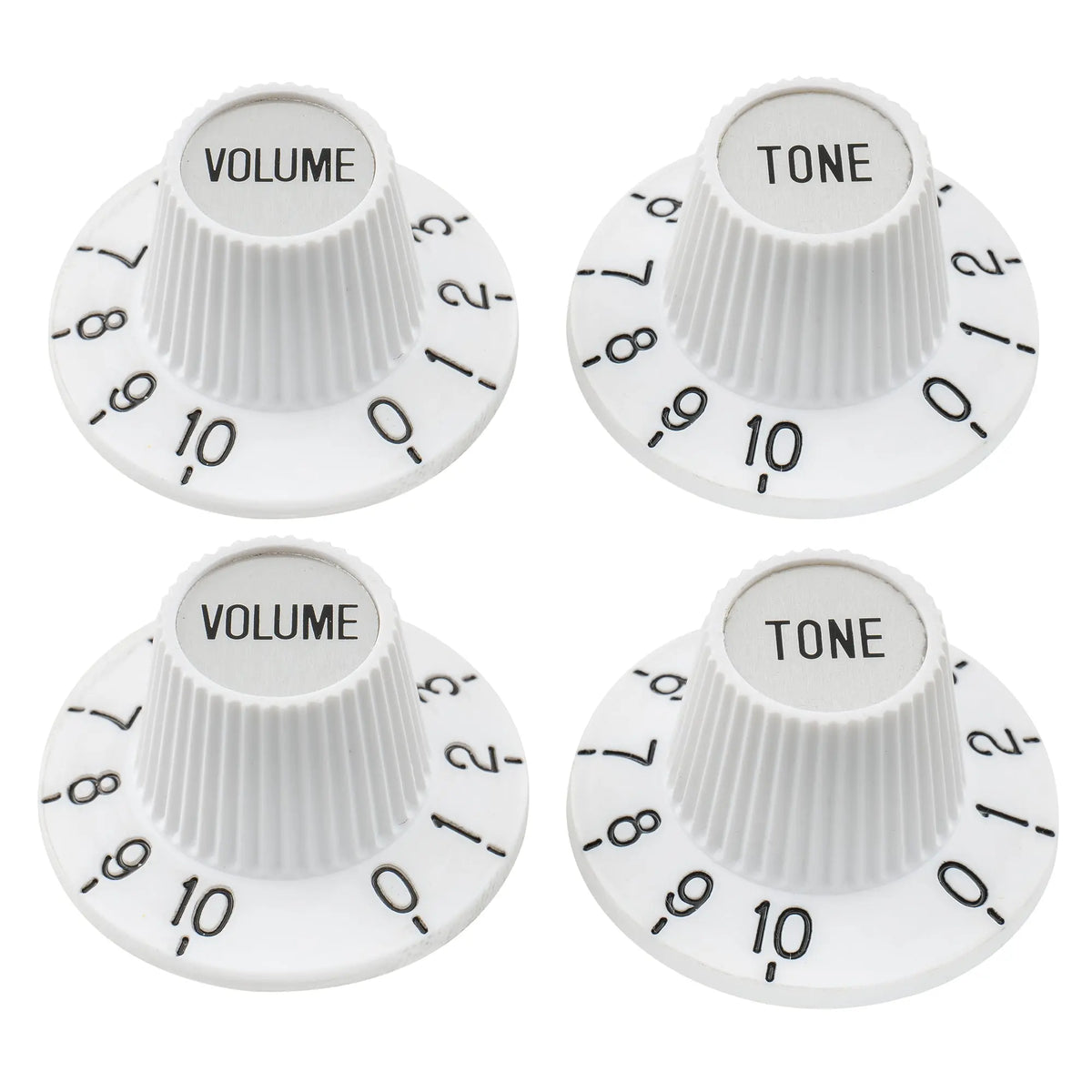 musiclily pro fine 24 splines witch hat knobs top hat knobs tone volume control knobs for electric guitar bass amplifier effect pedal 2 pcst2v mx3145 2mx3146 2p, white
