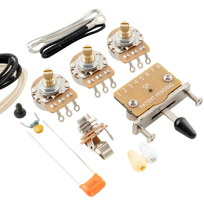 Musiclily Pro Electric Guitar DIY Wiring Kit Upgrade for Import Style ST SSS with 5-Way Switch and 2A1B Pots
