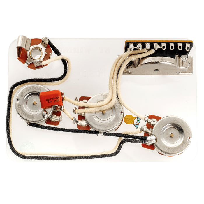 Musiclily Pro Electric Guitar Pre-wired Wiring Harness Upgrade for Import Style ST SSS with 5-Way Switch and 2A1B Pots