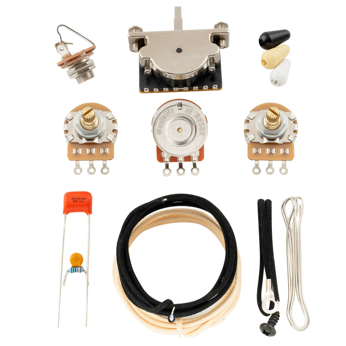 Musiclily Pro Electric Guitar Pre-wired Wiring Harness Upgrade for Import Style ST SSS with 5-Way Switch and 2A1B Pots