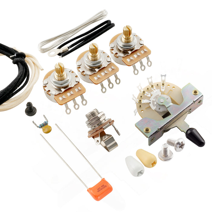 Musiclily Pro Electric Guitar DIY Wiring Kit Upgrade for American Style ST SSS with 5-Way Switch and 3A Pots