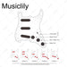 Dimensions of musiclily pro electric guitar pre wired wiring harness upgrade for american style st sss with 5 way switch and 3a pots mx3173nk