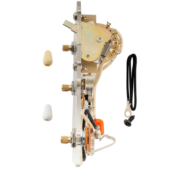 Musiclily Pro Electric Guitar Pre-wired Wiring Harness Upgrade for American Style ST SSS with 5-Way Switch and 3A Pots