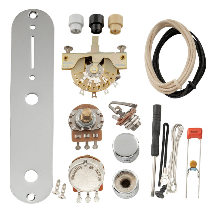 Musiclily Pro Electric Guitar DIY Wiring Kit Upgrade for American Style TL with 3-Way Switch and 2A Pots Musiclily Pro