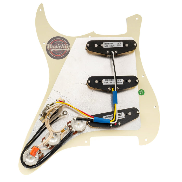 Musiclily Pro Pre-wired Standard SSS Pickguard with Artec Pickups Staggered Alnico 5 Magnet Single Coil  Pickups for ST Style Electric Guitar Musiclily Pro