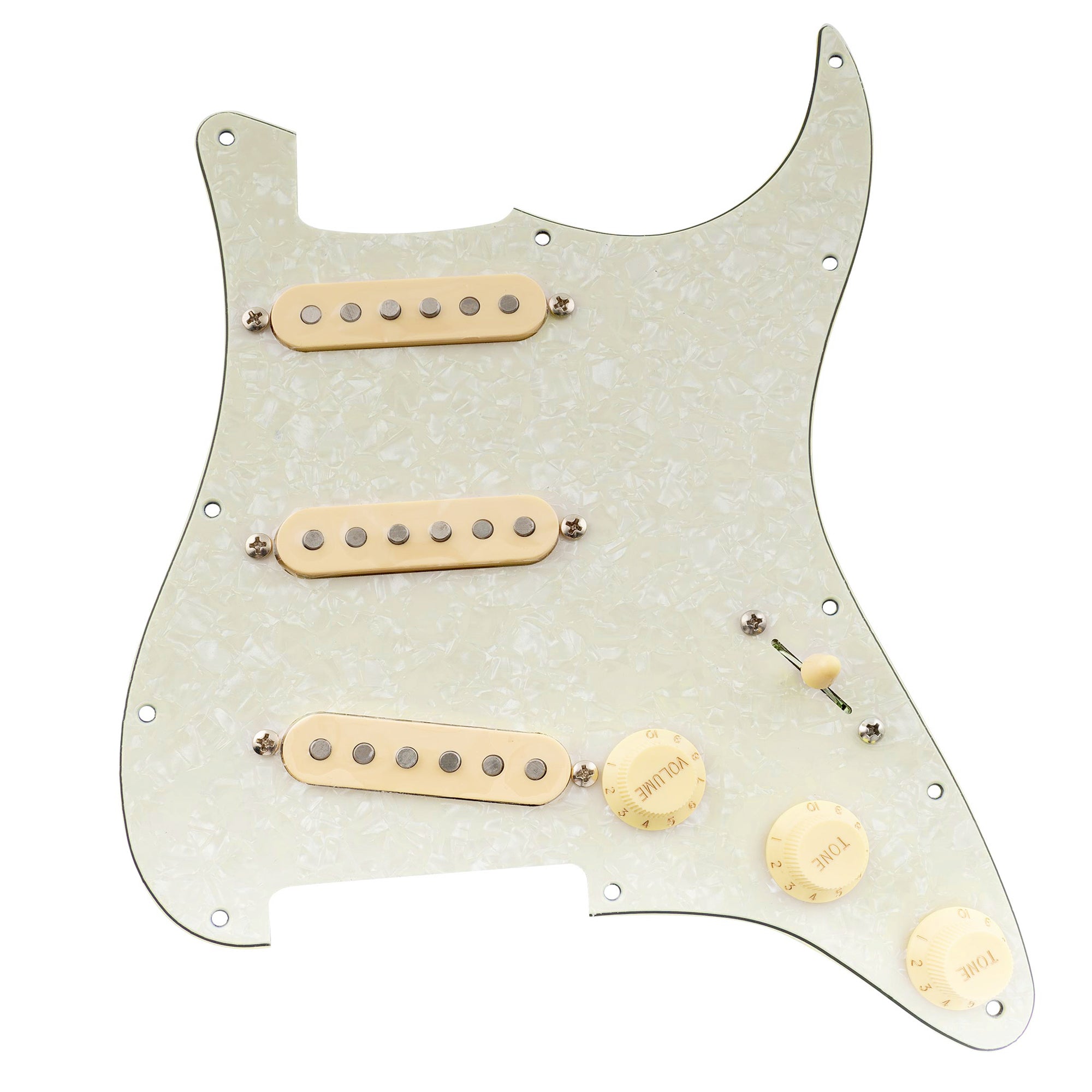 Musiclily Pro Pre-wired Standard SSS Pickguard with Artec Pickups Staggered Alnico 5 Magnet Single Coil  Pickups for ST Style Electric Guitar Musiclily Pro