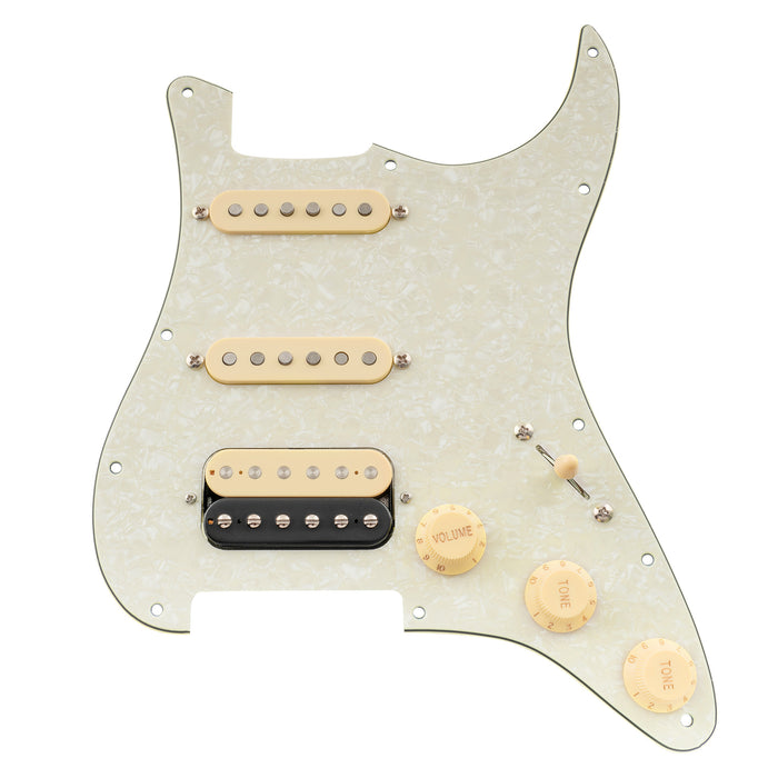 Musiclily Pro Auto-Split Pickguard HSS standard pré-câblé avec micros Artec Alnico 5 aimant pour guitare électrique de style ST