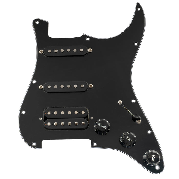Musiclily Pro Auto-Split Pickguard HSS standard pré-câblé avec micros Artec Alnico 5 aimant pour guitare électrique de style ST