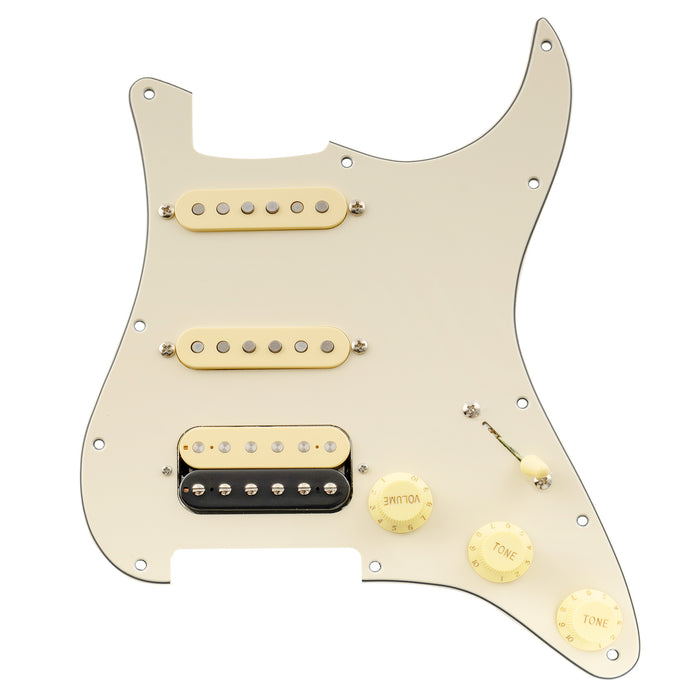Musiclily Pro Auto-Split Pickguard HSS standard pré-câblé avec micros Artec Alnico 5 aimant pour guitare électrique de style ST