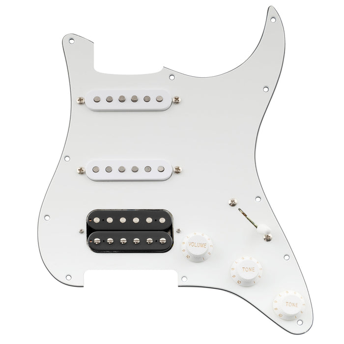 Musiclily Pro Auto-Split Pre-wired Standard HSS Pickguard with Artec Pickups Alnico 5 Magnet for ST Style Electric Guitar