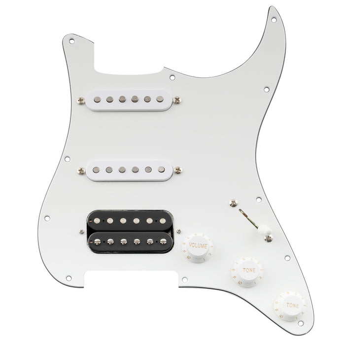 Musiclily Pro Auto-Split Pickguard HSS standard pré-câblé avec micros Artec Alnico 5 aimant pour guitare électrique de style ST