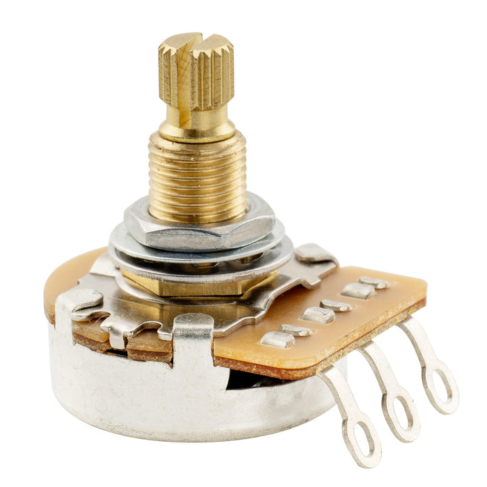 musiclily pro hd 250k full brass metric coarse 18 spline split shaft pot audio linear taper potentiometer for electric guitar bass mx3191