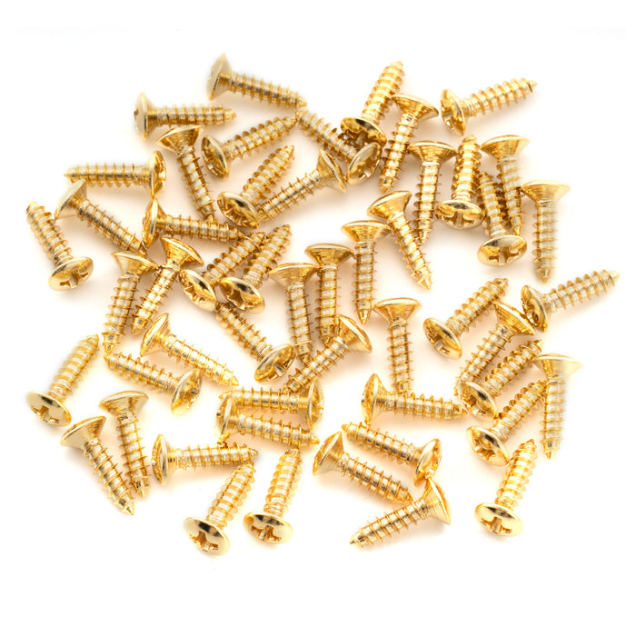 Musiclily Ultra 3x12mm Stainless Steel Pickguard Control Plate Countersunk Mounting Screws for Squier or Imported Electric Guitar or Bass, Set of 50