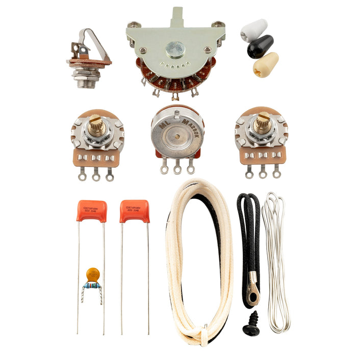 Part of musiclily pro electric guitar auto split diy wiring kit upgrade for american style st hss with 5 way switch and 3a pots nickel jack mx3198nk