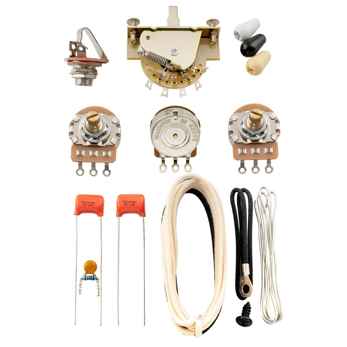 Musiclily Pro Electric Guitar Auto-Split DIY Wiring Kit Upgrade for American Style ST HSS with 5-Way Switch and 3A Pots Jack