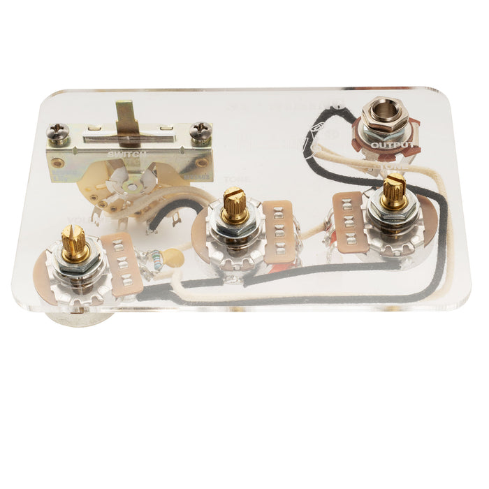 Musiclily Pro Electric Guitar Auto-Split Pre-wired Wiring Harness Upgrade for American Style ST HSS with 5-Way Switch and 3A Pots Jack