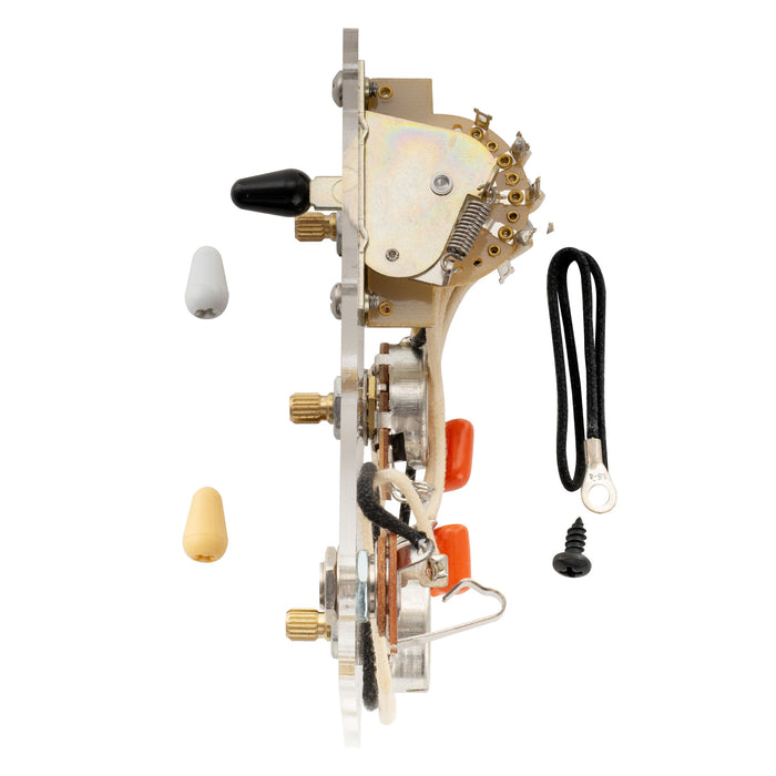Musiclily Pro Electric Guitar Auto-Split Pre-wired Wiring Harness Upgrade for American Style ST HSS with 5-Way Switch and 3A Pots Jack